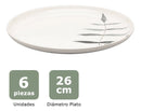 Set x30 piezas juego vajilla cerámica Samambaia oxford color blanco