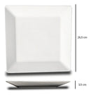 Set Platos 42 Piezas Cuadrados Porcelana Blanco Oxford