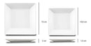 Set Platos 42 Piezas Cuadrados Porcelana Blanco Oxford